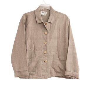 FLAX 100% Linen Oversize Button Down Shirt - Lagenlook Boho Earthy Artsy Organic